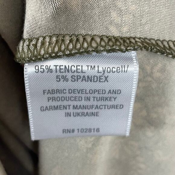 Garnet Hill Green Floral Gauze Dress w/ Pockets Tencel Blend | Size M - Picture 6 of 7